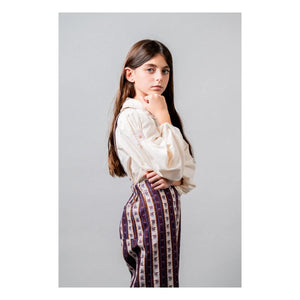 birinit - Organik Pamuk İşlemeli Claudine Yakalı Bluz | Fildişi