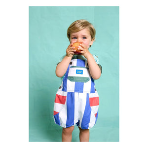 Favorite People - Gestreifter Capri Overall | Blau