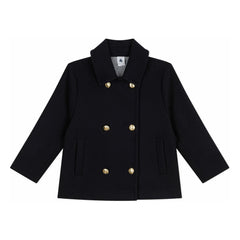 Petit Bateau - Zweireihige Woll-Peacoat | Nachtblau