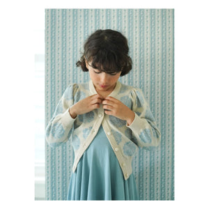 Soor Ploom - Bio-Baumwoll-Cardigan mit Blumenmuster in Rosa | Creme