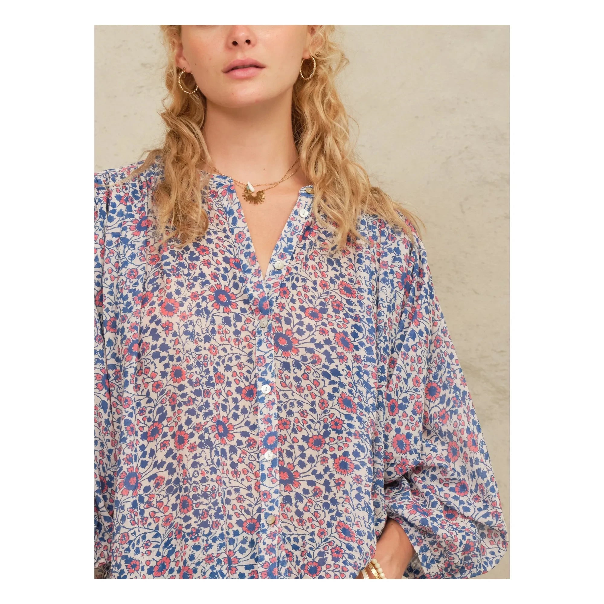 M.A.B.E. - Della Coton Bluse | Rosa