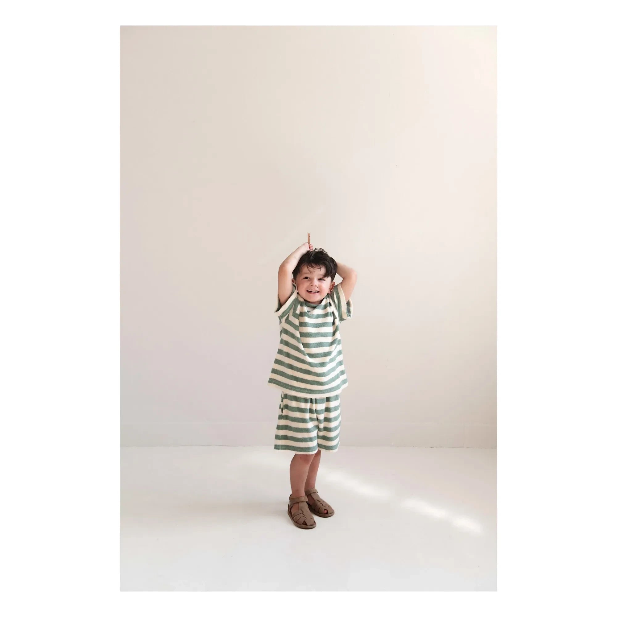 Jenest - To Rayé Bio-Baumwoll-T-Shirt | Khaki