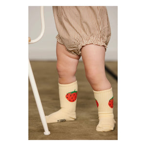 Mini Rodini - Gestreifter Bio-Baumwoll-Poplin-Overall | Braun