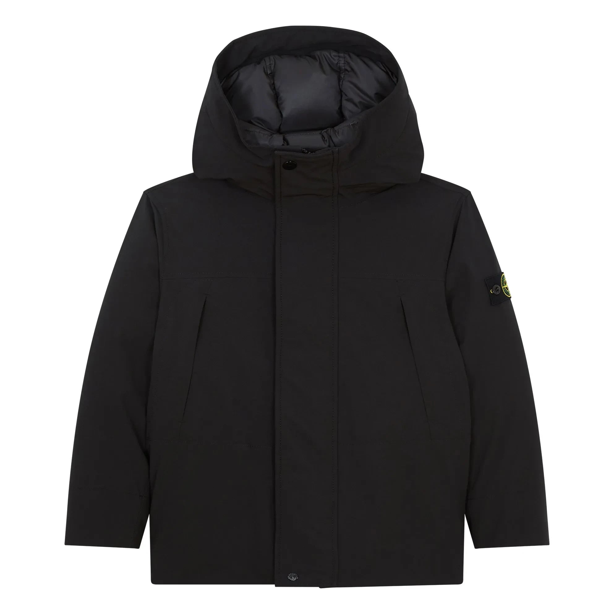 Stone Island - Logo-Parka | Schwarz