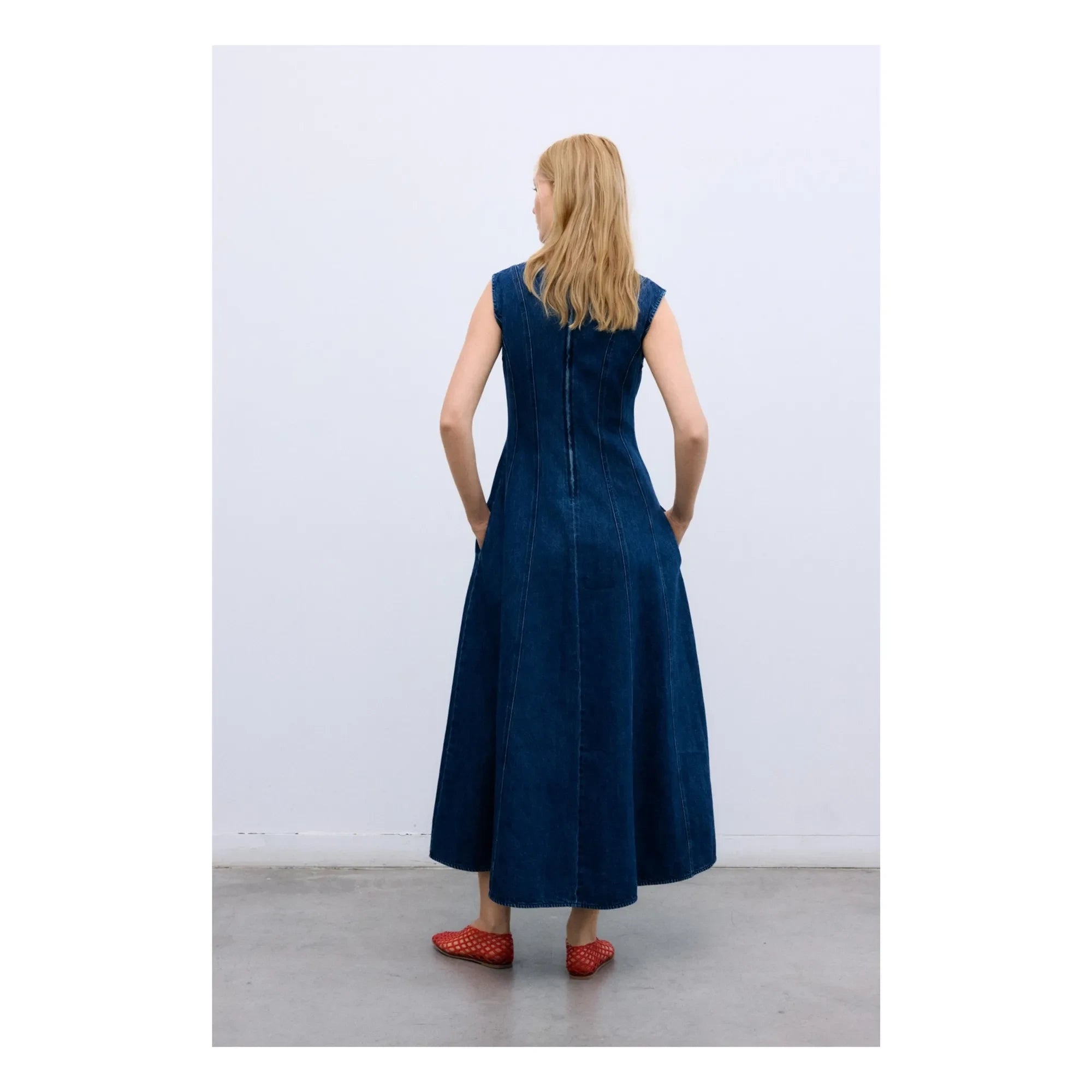 the new society - Jeans Baumwoll Kleid | Denim Blau