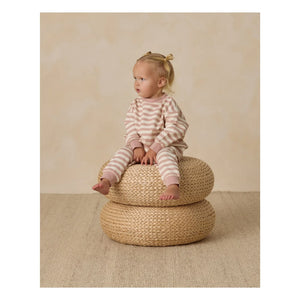 Quincy Mae – Gestreiftes Sweatshirt aus Bio-Baumwolle | Rosa