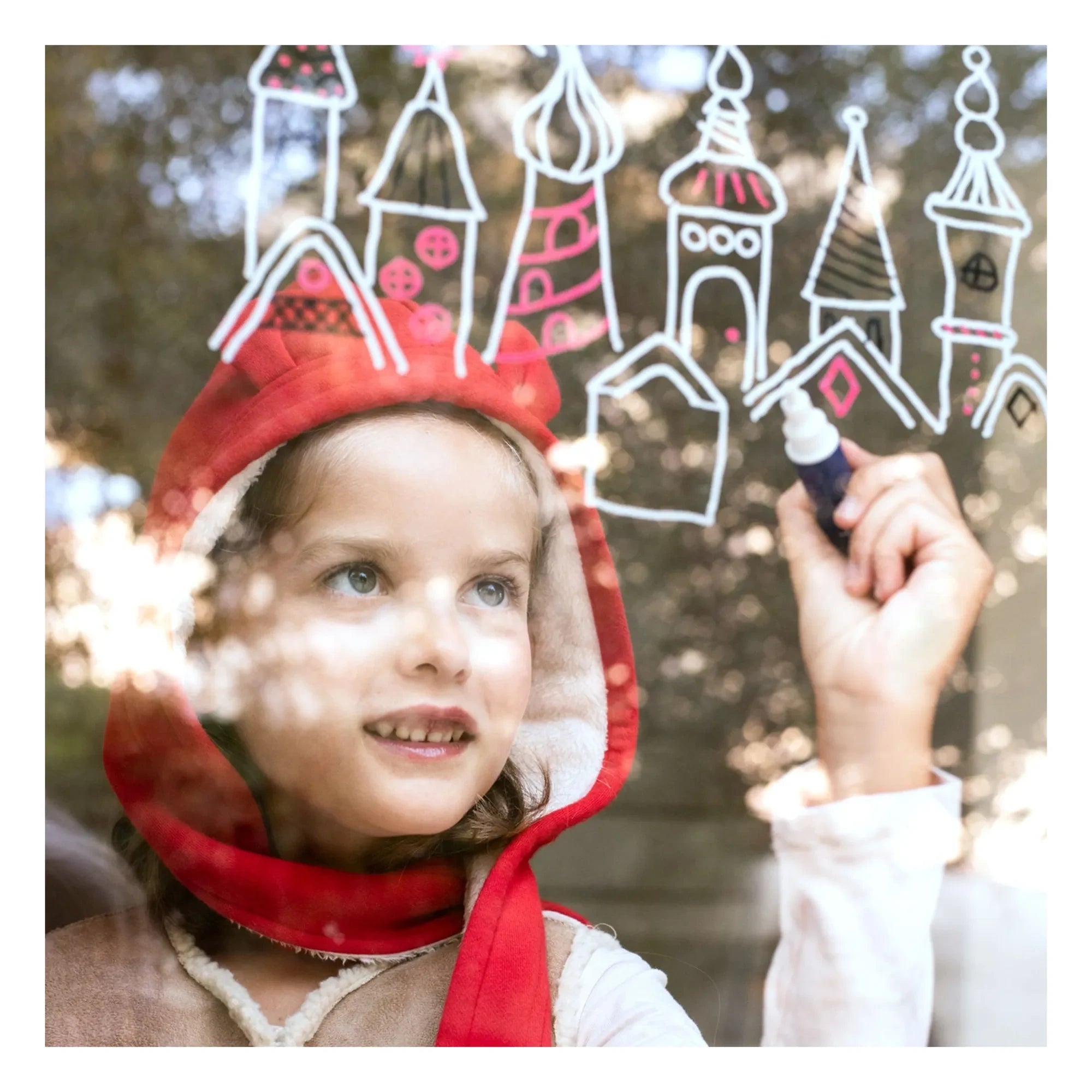 Superpetit - Noel desenli 4 adet pencere kalemi seti