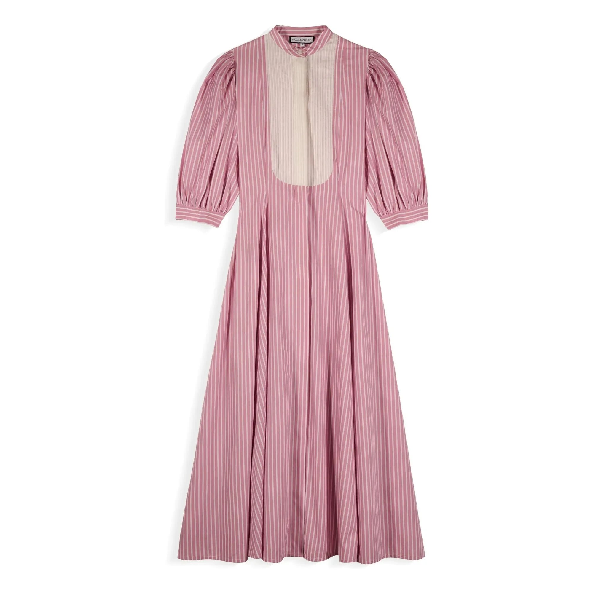 Maria de la Orden - Dimitra Gestreiftes Baumwollkleid | Rosa