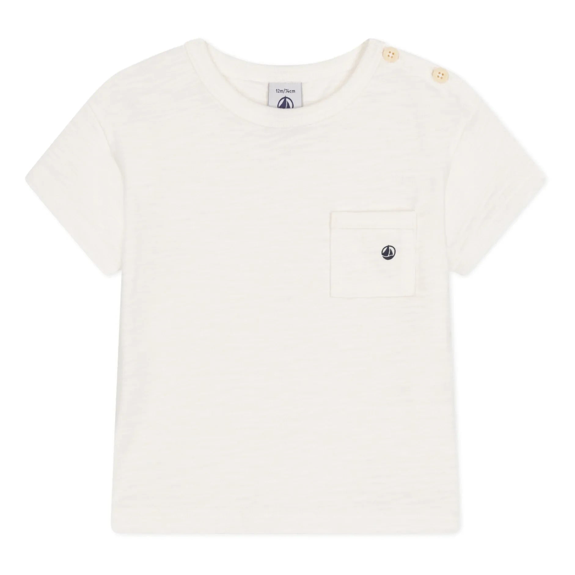 Petit Bateau - Marmiton Flammgarn-T-Shirt | Ecru