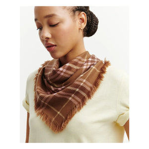 Bompard - Kleiner karierter Tartan-Kaschmirschal | Kaffee