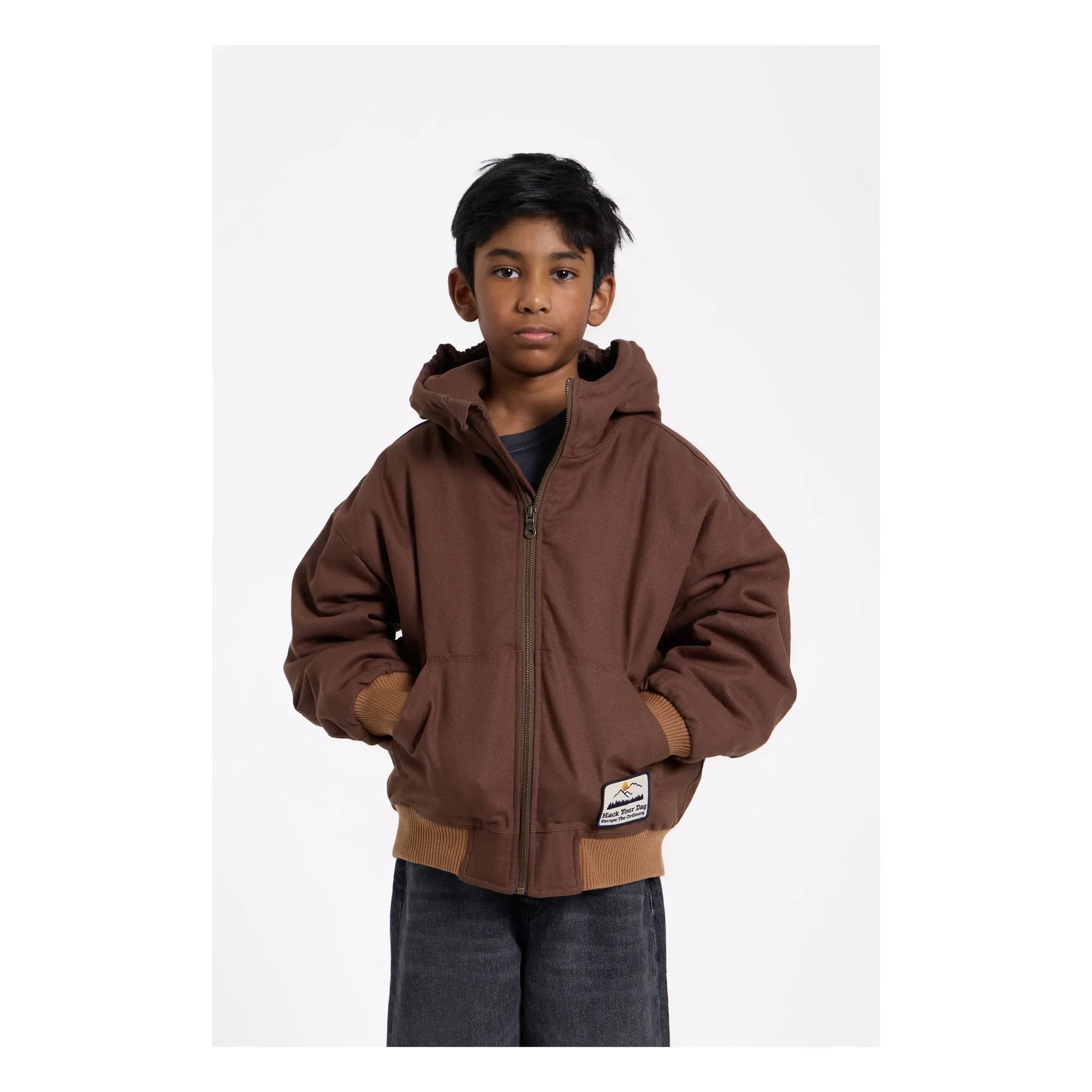 Hundred Pieces - Matte Kapuzenjacke | Braun