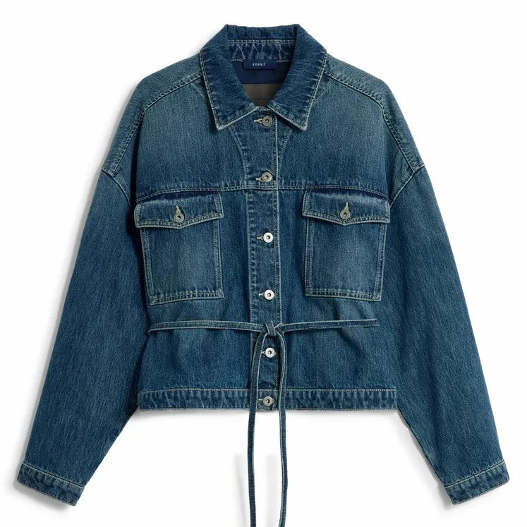 Soeur - Lys Denim Organik Pamuk Ceket | Yıkanmış mavi