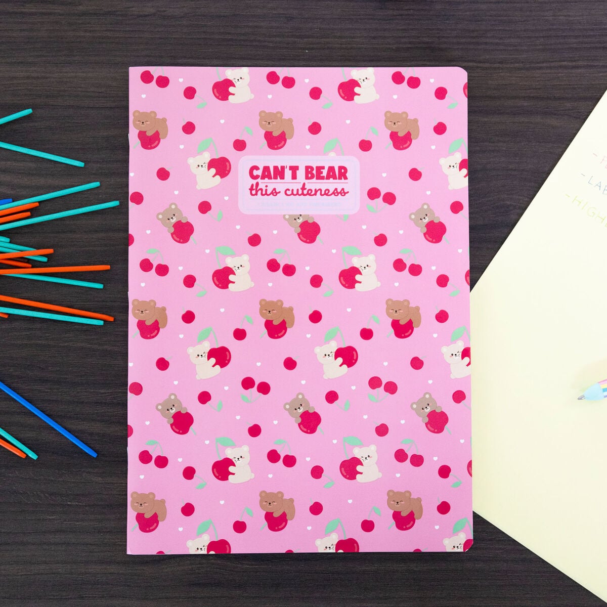 Legami - Exercise Kitap - A4 Defter - 8 mm Ruled - Ayıcık Cherry