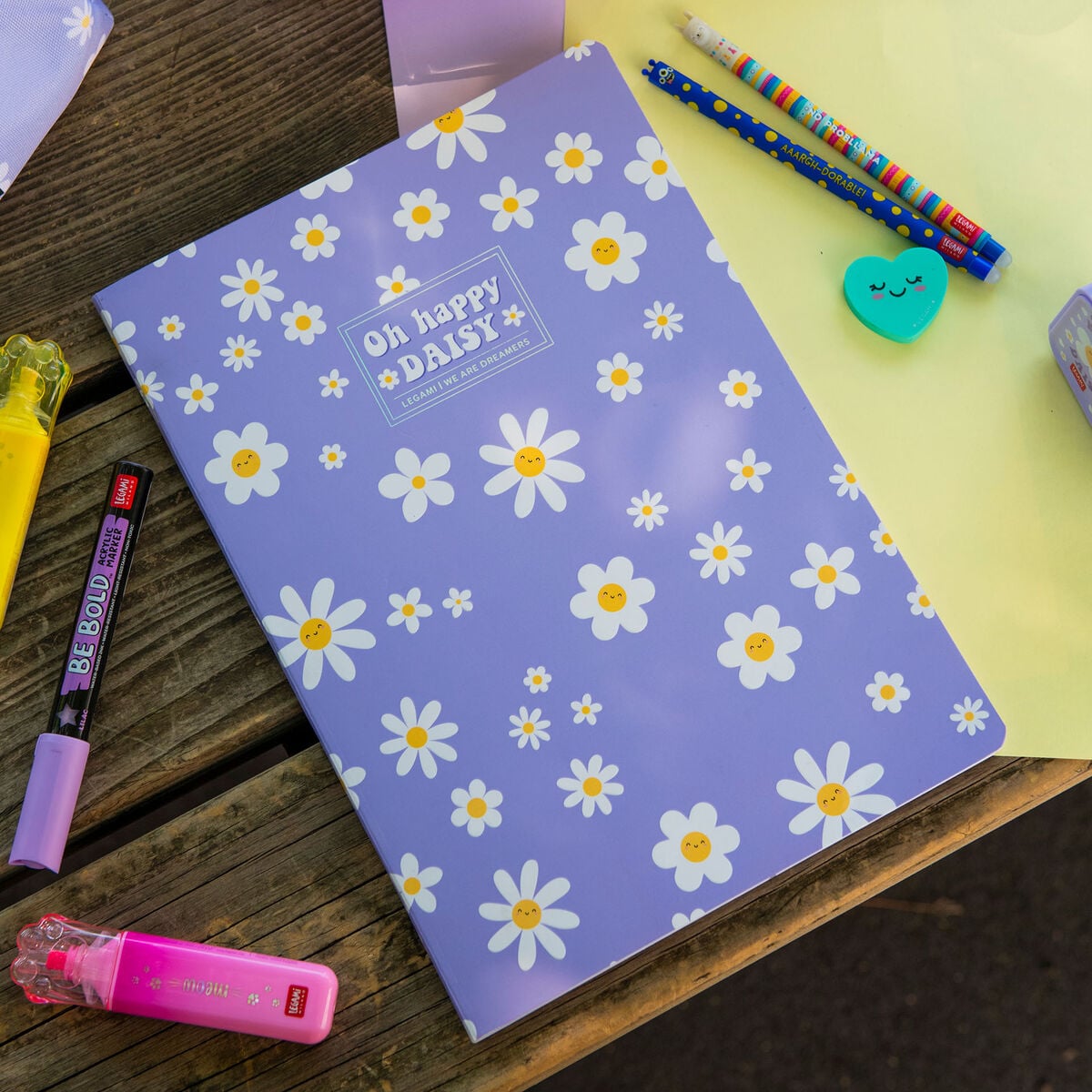 Legami - Exercise Kitap - A4 Defter - 5 mm Squared - Daisy