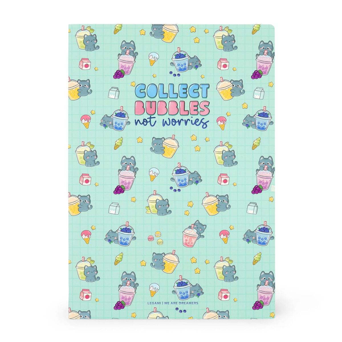 Legami - Exercise Kitap - A4 Defter - 4 mm Squared - Kitty Bubble Tea
