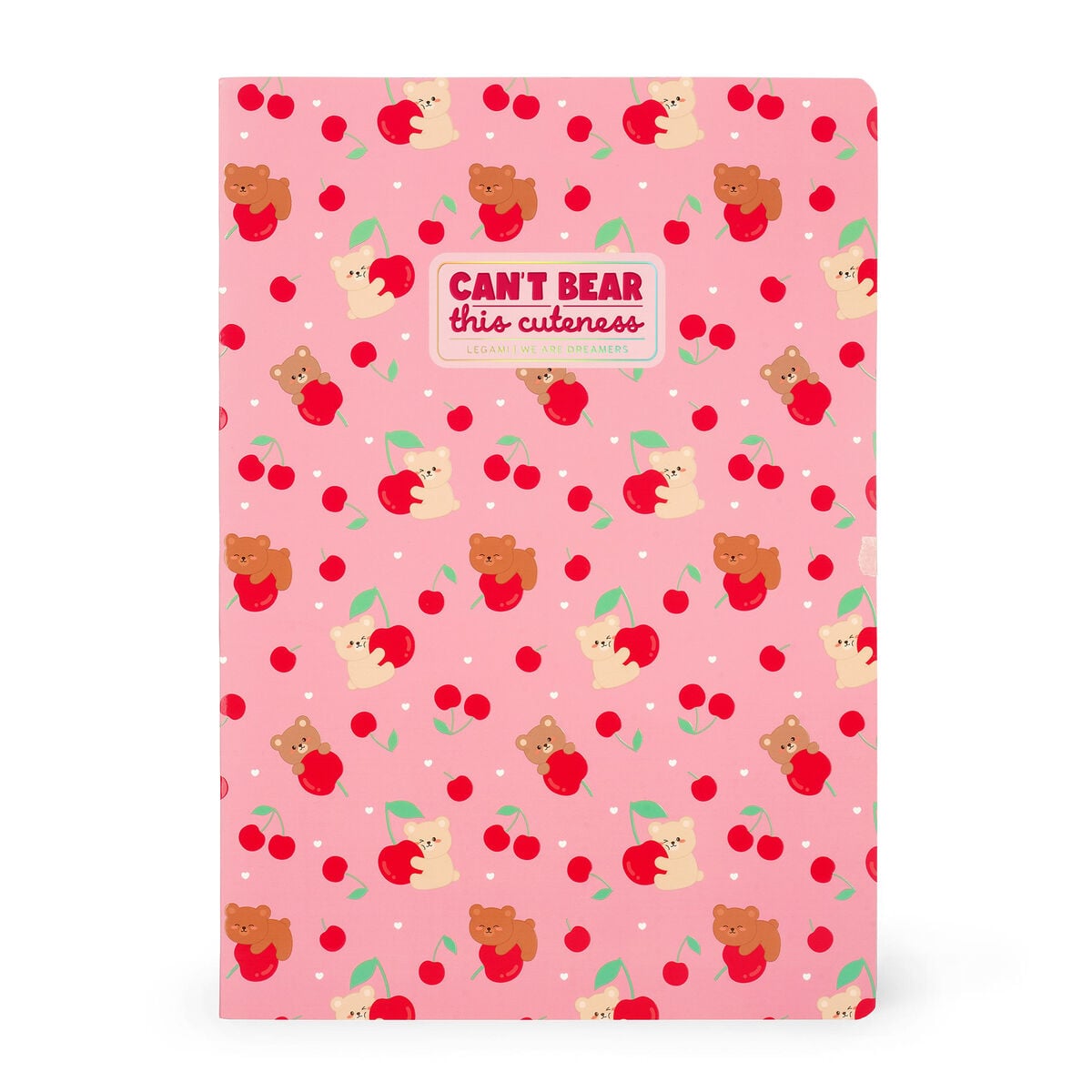 Legami - Exercise Heft - A4 Heft - 4 mm Squared - Bärchen Cherry
