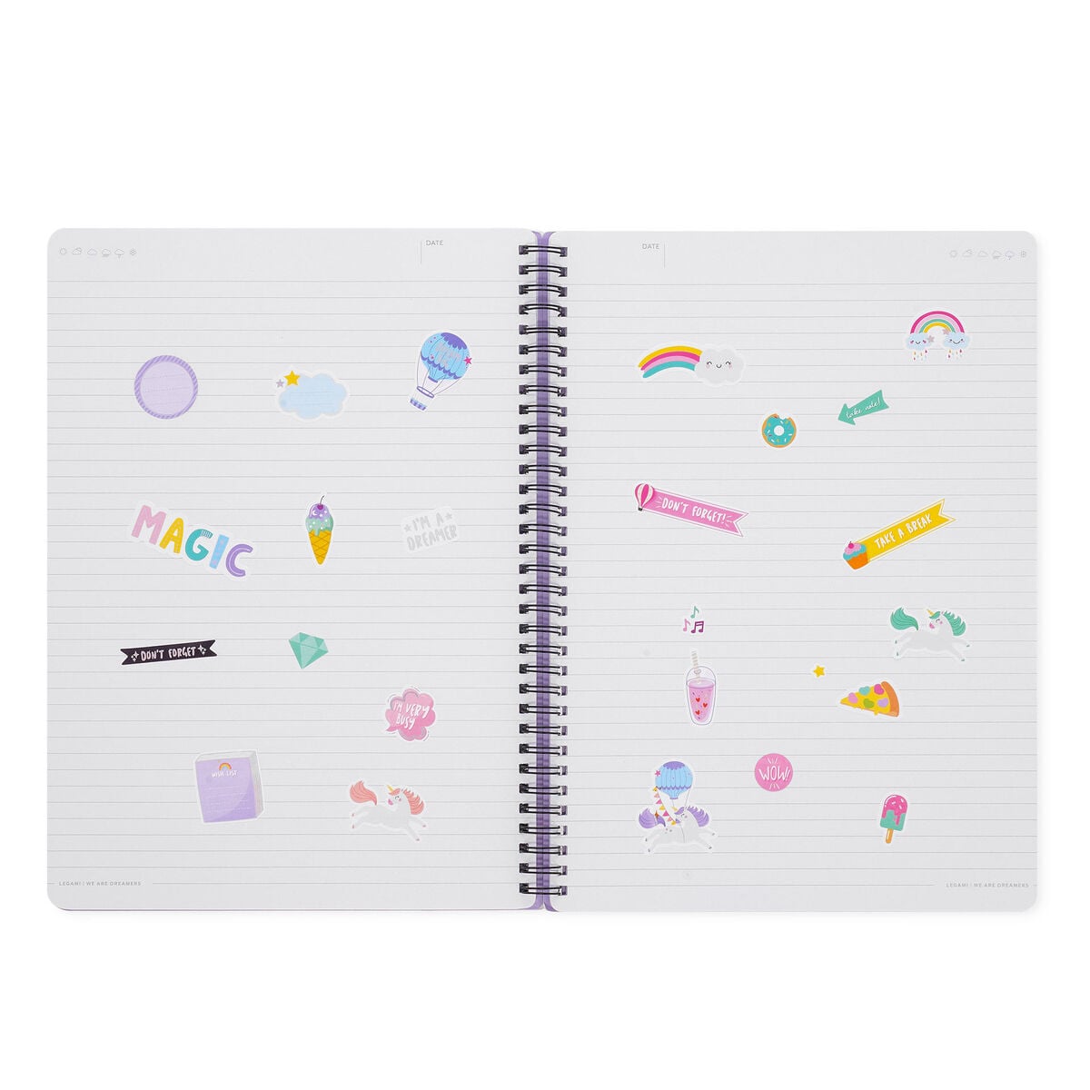 Legami - A4 Lined Defter ile Illustrated Hard Kılıf - Tek Boynuzlu At - Spiral-Bound