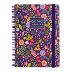 Legami - A4 Lined Defter ile Illustrated Hard Kılıf - Çiçekler - Jotter - Spiral-Bound