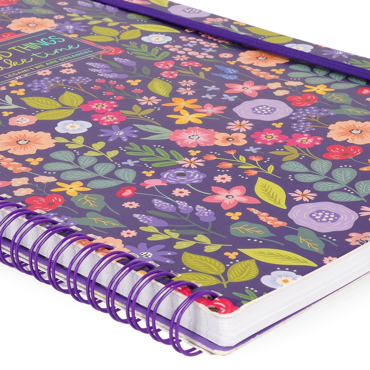 Legami - A4 Lined Defter ile Illustrated Hard Kılıf - Çiçekler - Jotter - Spiral-Bound