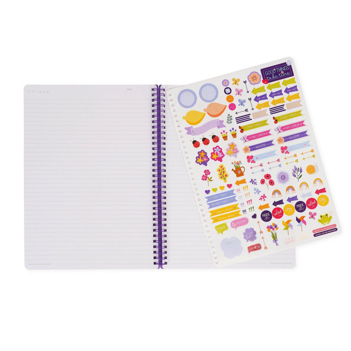 Legami - A4 Lined Defter ile Illustrated Hard Kılıf - Çiçekler - Jotter - Spiral-Bound