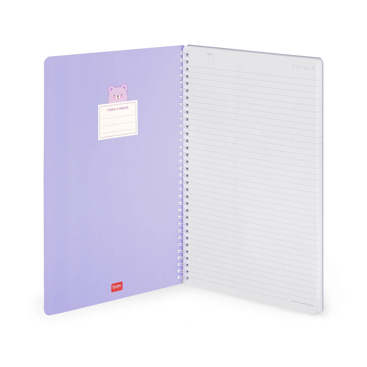 Legami - A4 Lined Defter ile Illustrated Hard Kılıf - Ayıcık - Jotter - Spiral-Bound