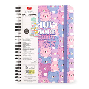 Legami - A4 Lined Defter ile Illustrated Hard Kılıf - Ayıcık - Jotter - Spiral-Bound