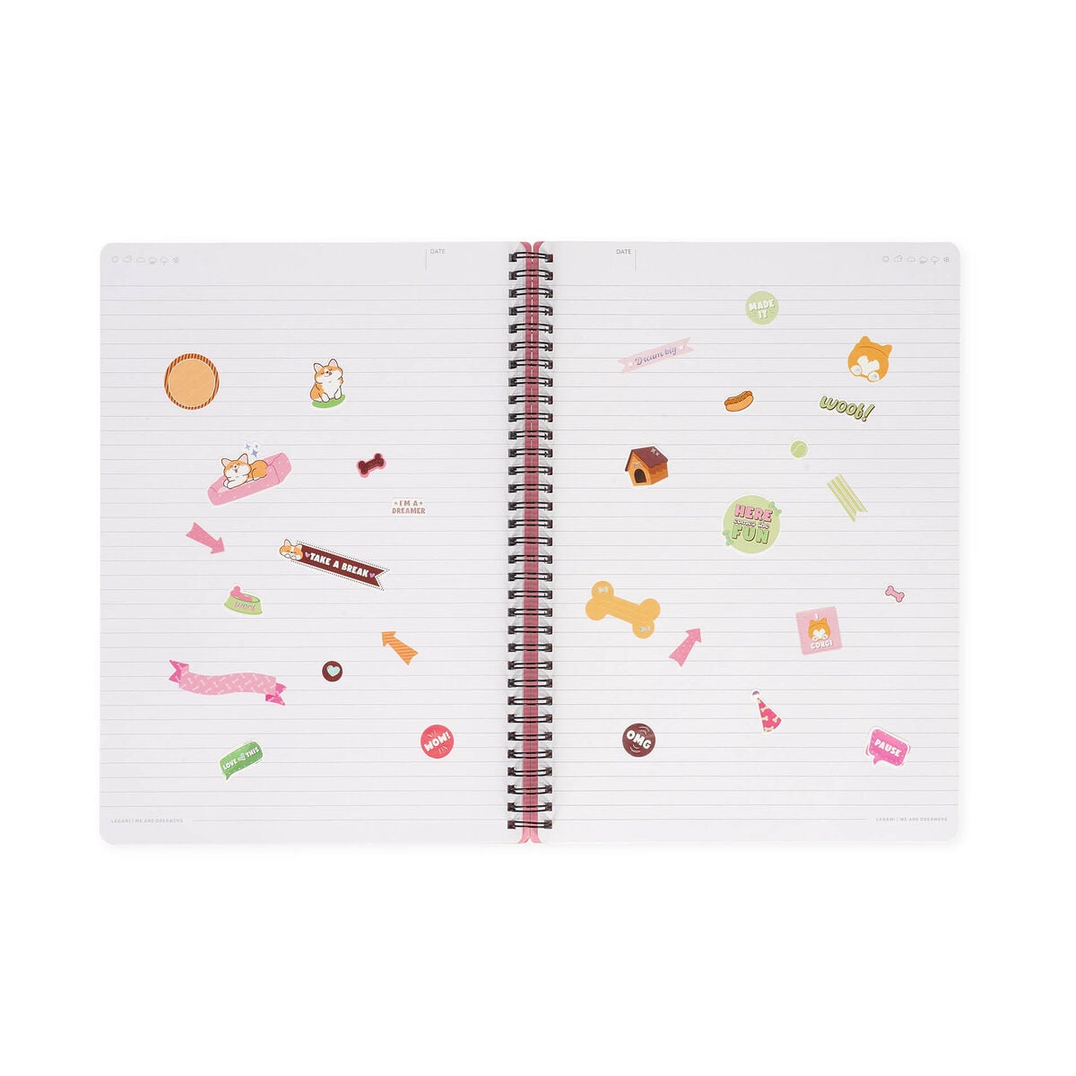 Legami - A4 Lined Defter ile Illustrated Hard Kılıf - Corgi - Jotter - Spiral-Bound