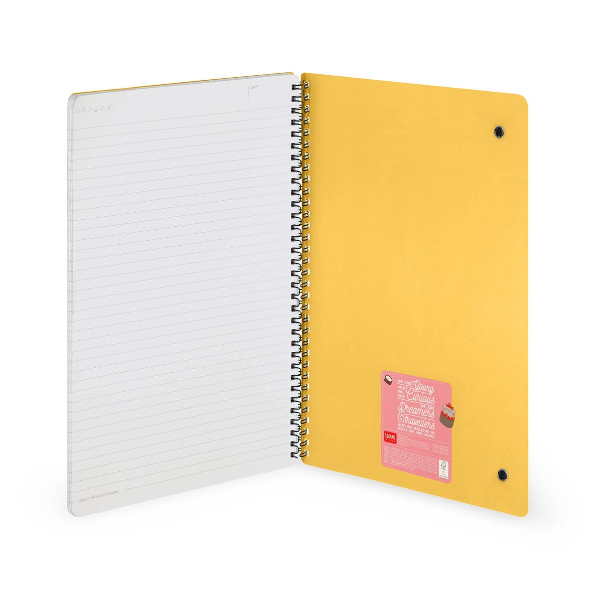 Legami - A4 Lined Notizbuch mit Illustrated Hard Hülle - Sushi Cat - Jotter - Spiral-Bound