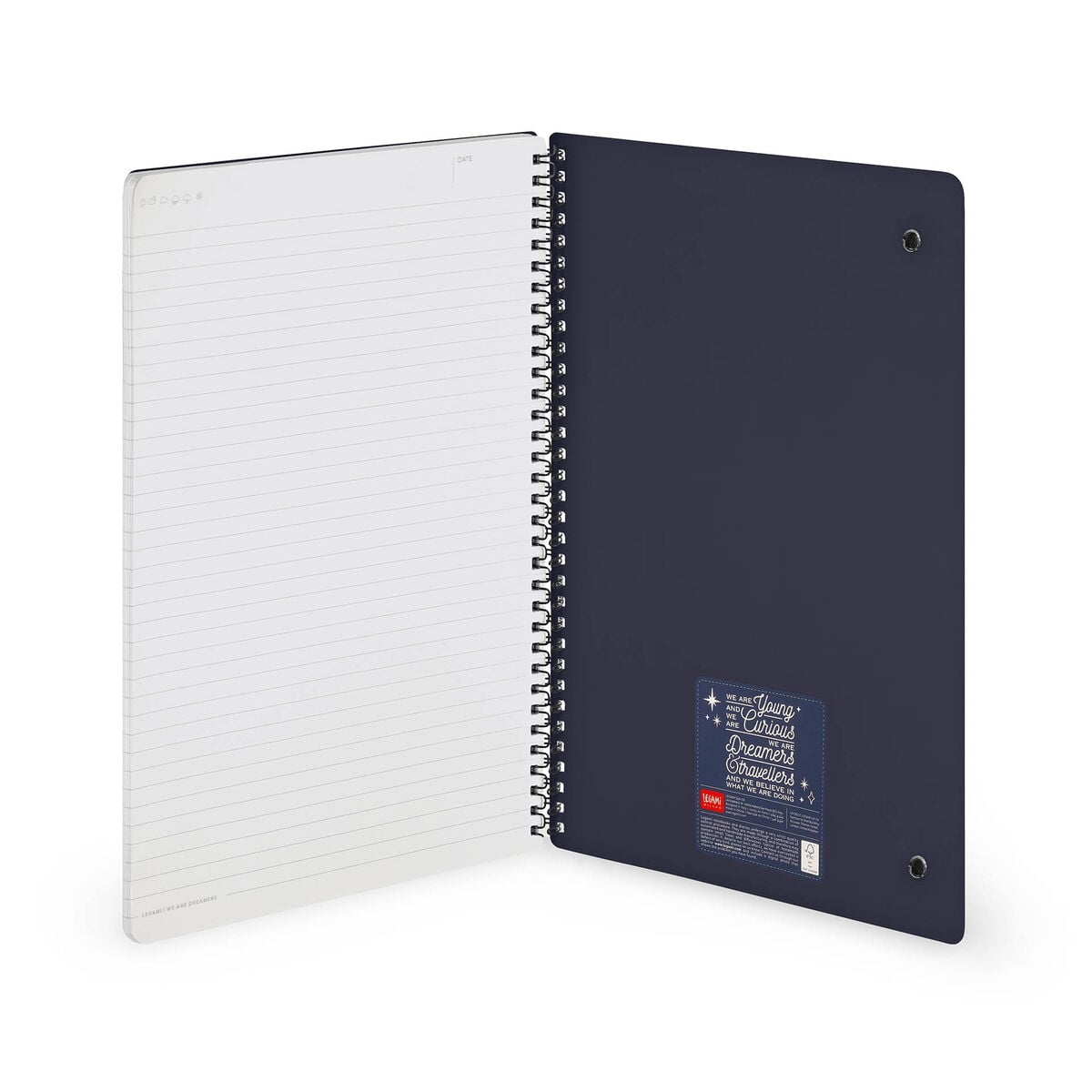 Legami - A4 Lined Defter ile Illustrated Hard Kılıf - Moth - Jotter - Spiral-Bound