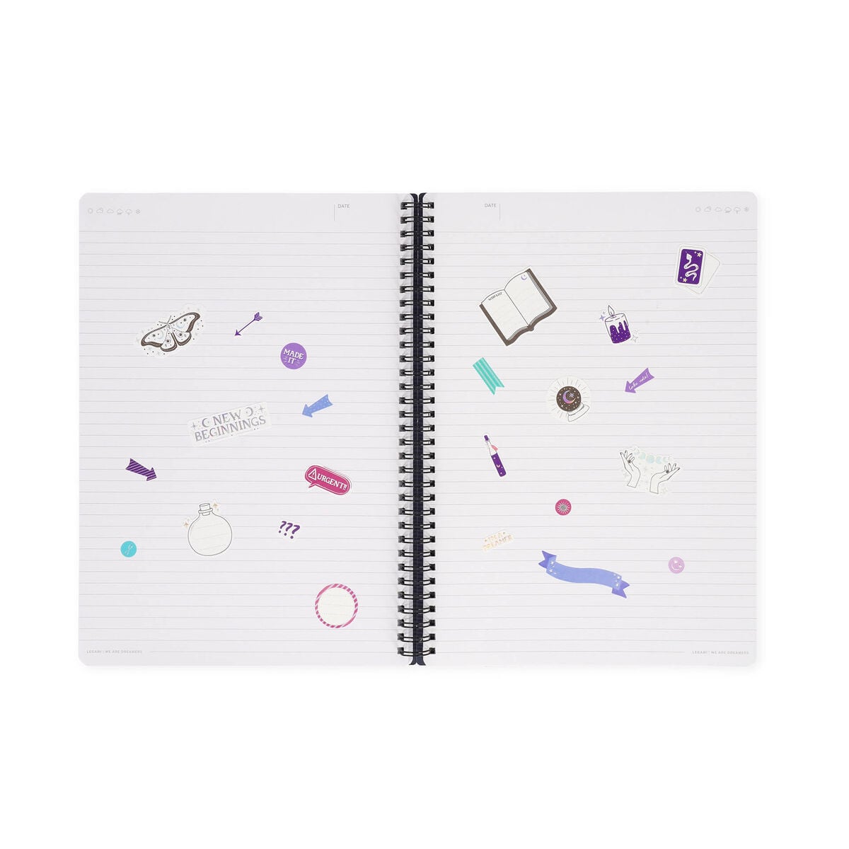 Legami - A4 Lined Defter ile Illustrated Hard Kılıf - Moth - Jotter - Spiral-Bound