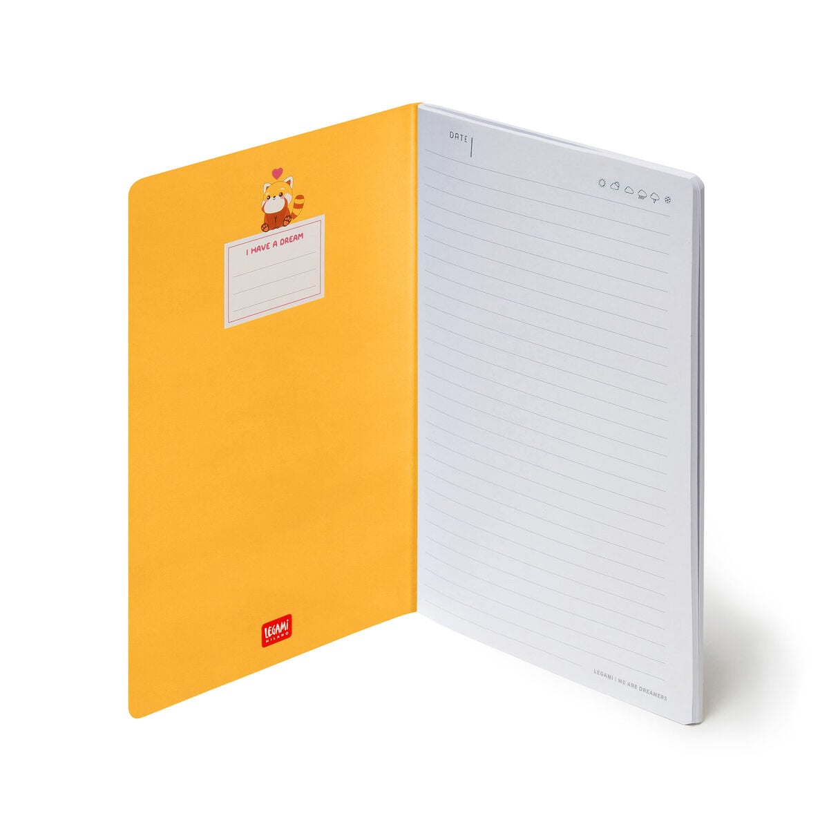 Legami - A5 Lined Defter ile Illustrated Hard Kılıf - Red Panda