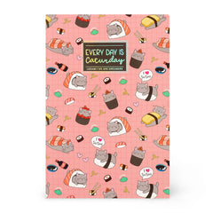 Legami - A5 Lined Defter ile Illustrated Hard Kılıf - Sushi Cat