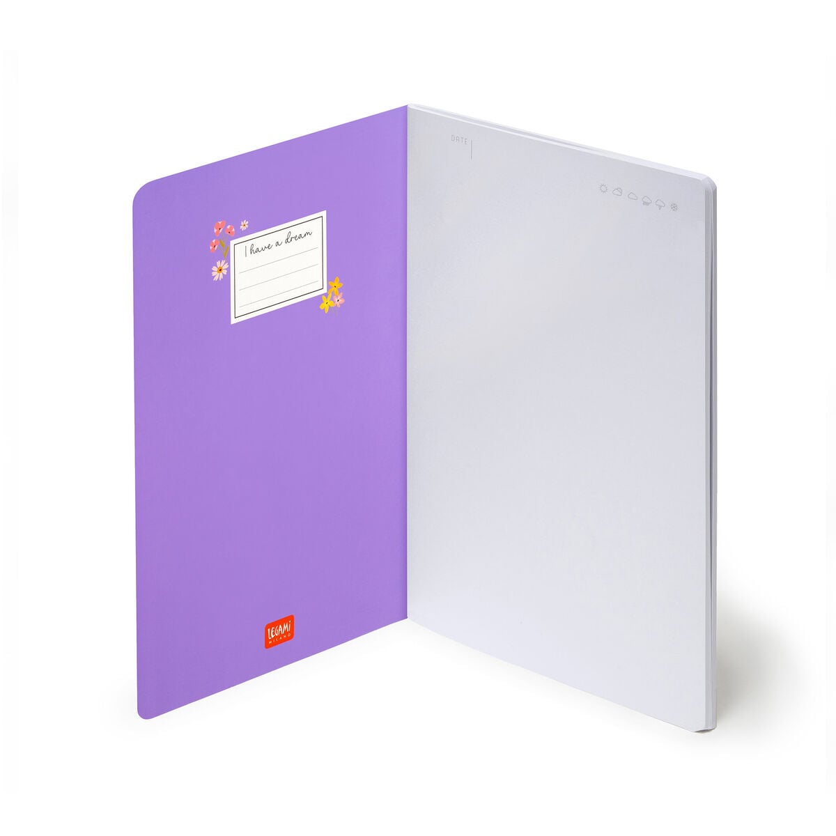 Legami - A5 Blank Defter ile Illustrated Hard Kılıf - Flower