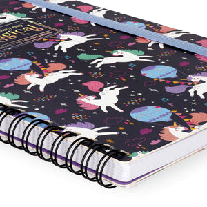 Legami - A5 Lined Defter ile Illustrated Hard Kılıf - Tek Boynuzlu At - Spiral-Bound