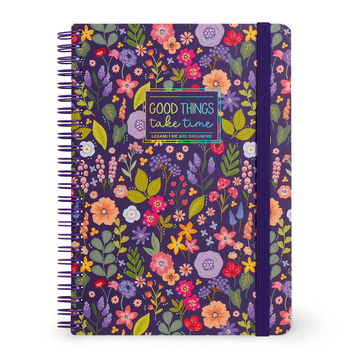 Legami - A5 Lined Defter ile Illustrated Hard Kılıf - Çiçekler - Jotter - Spiral-Bound