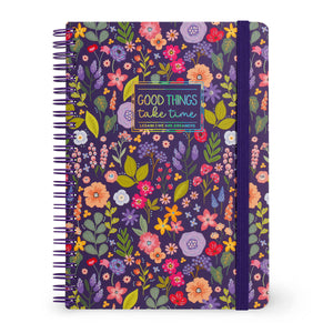 Legami - A5 Lined Defter ile Illustrated Hard Kılıf - Çiçekler - Jotter - Spiral-Bound