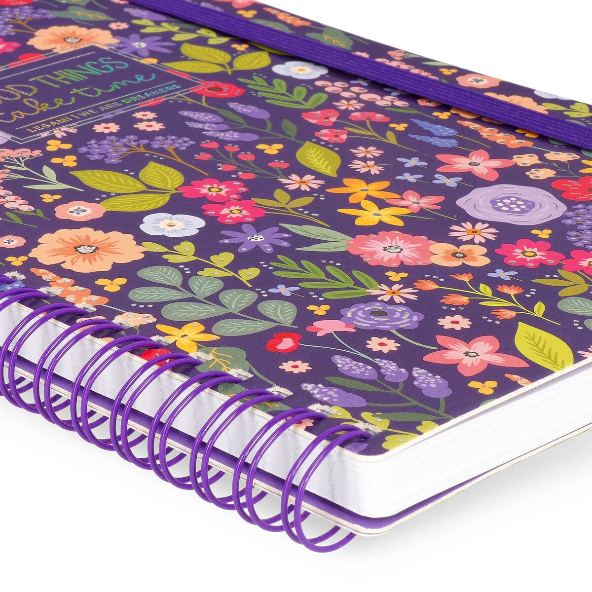 Legami - A5 Lined Defter ile Illustrated Hard Kılıf - Çiçekler - Jotter - Spiral-Bound