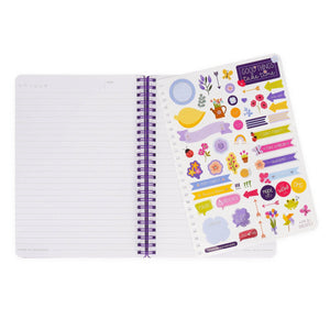 Legami - A5 Lined Defter ile Illustrated Hard Kılıf - Çiçekler - Jotter - Spiral-Bound