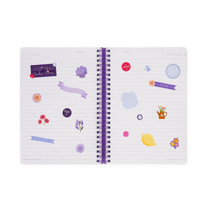 Legami - A5 Lined Defter ile Illustrated Hard Kılıf - Çiçekler - Jotter - Spiral-Bound