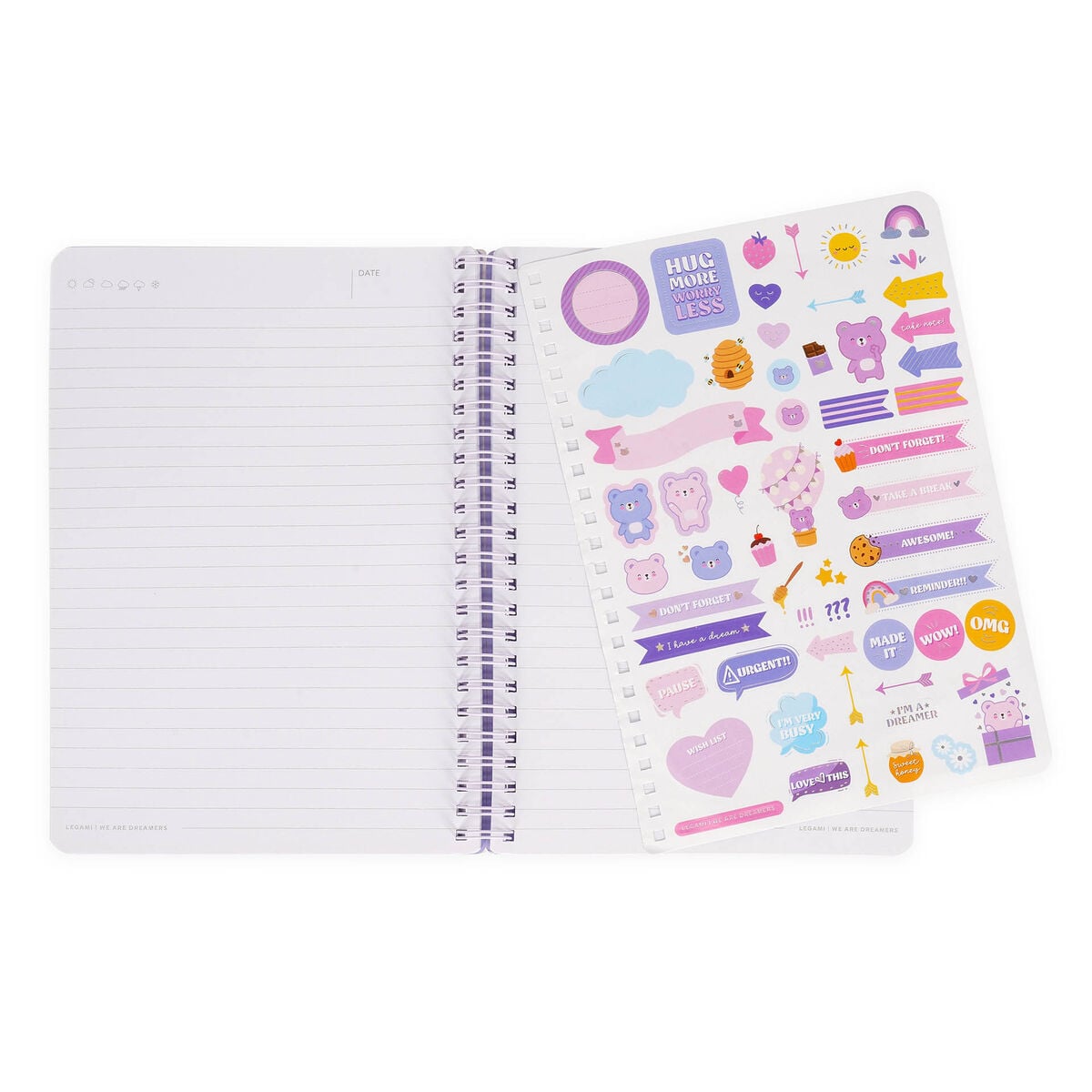 Legami - A5 Lined Defter ile Illustrated Hard Kılıf - Ayıcık - Jotter - Spiral-Bound