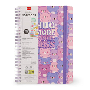 Legami - A5 Lined Defter ile Illustrated Hard Kılıf - Ayıcık - Jotter - Spiral-Bound