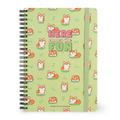 Legami - A5 Lined Defter ile Illustrated Hard Kılıf - Corgi - Jotter - Spiral-Bound