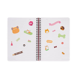 Legami - A5 Lined Defter ile Illustrated Hard Kılıf - Corgi - Jotter - Spiral-Bound
