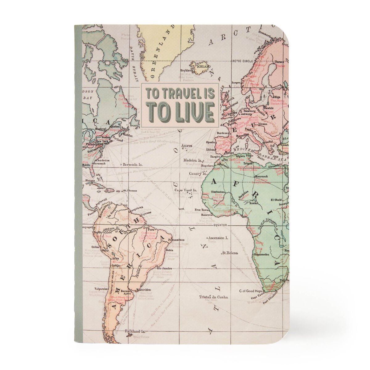 Legami - A6 Lined Defter ile Illustrated Hard Kılıf - Seyahat Map