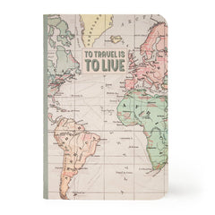 Legami - A6 Lined Defter ile Illustrated Hard Kılıf - Seyahat Map