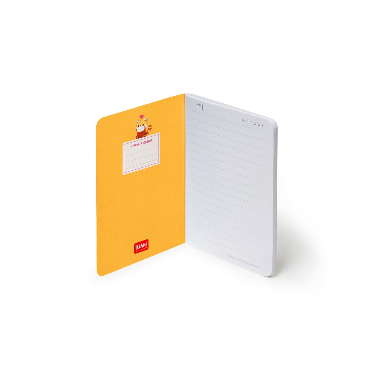 Legami - A6 Lined Defter ile Illustrated Hard Kılıf - Red Panda