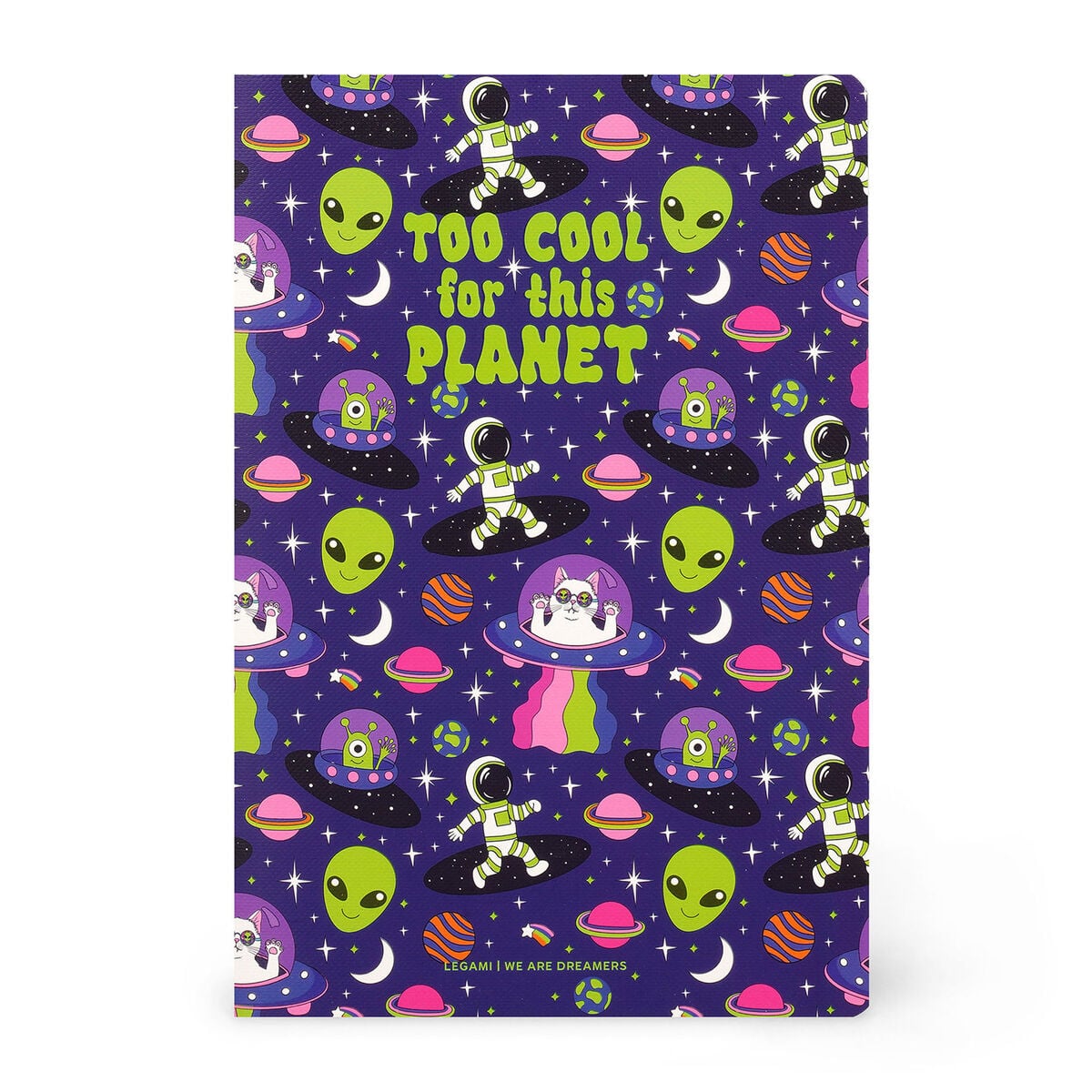 Legami - A6 Lined Defter ile Illustrated Hard Kılıf - Uzay