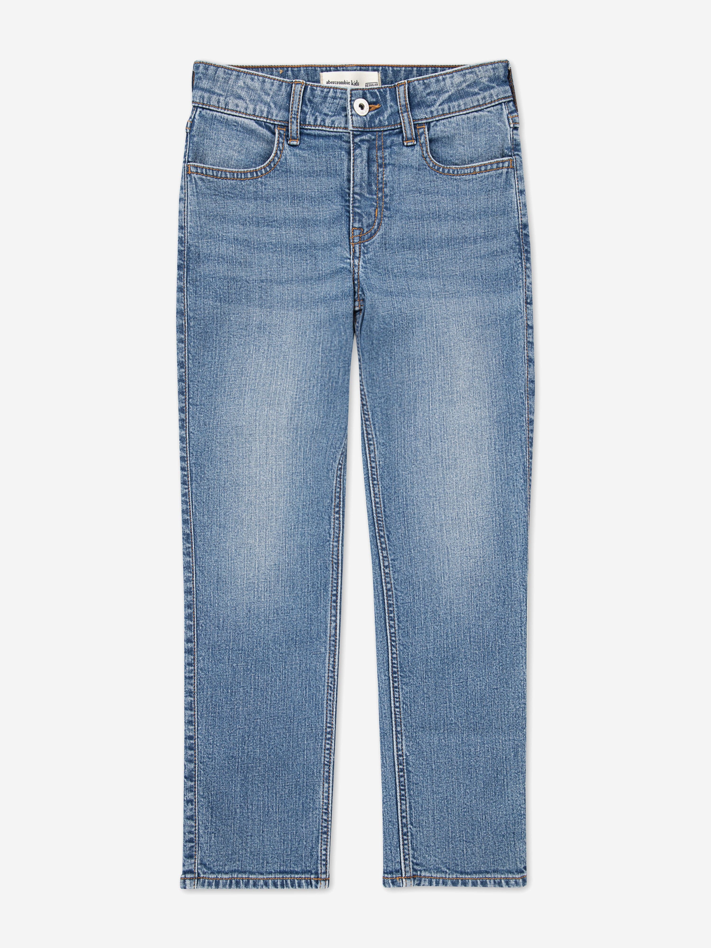 Abercrombie & Fitch Girls High Rise 90S Straight Jeans in Blue