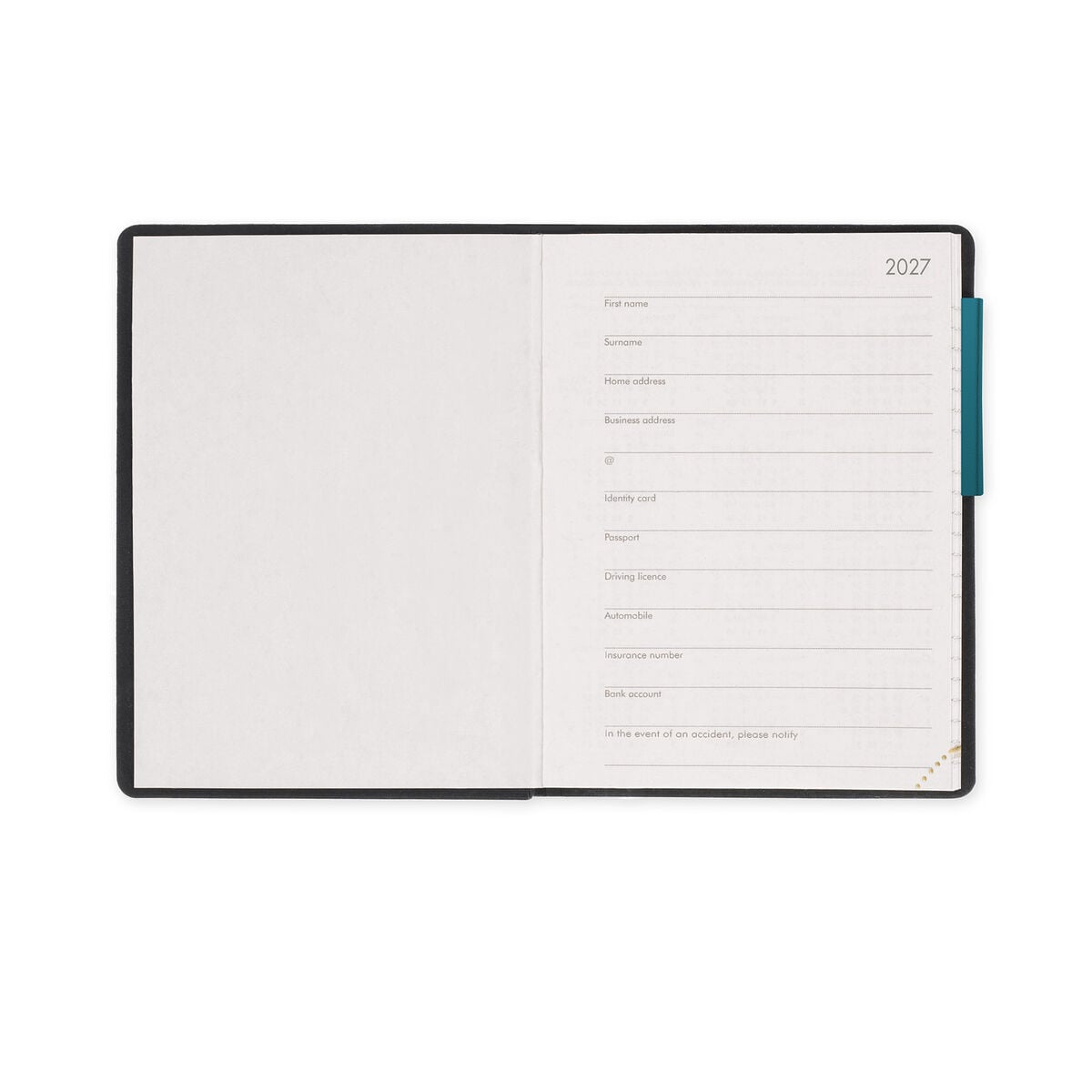Legami - 12-Month Mini Weekly Günlük 2027 - Deep Teal