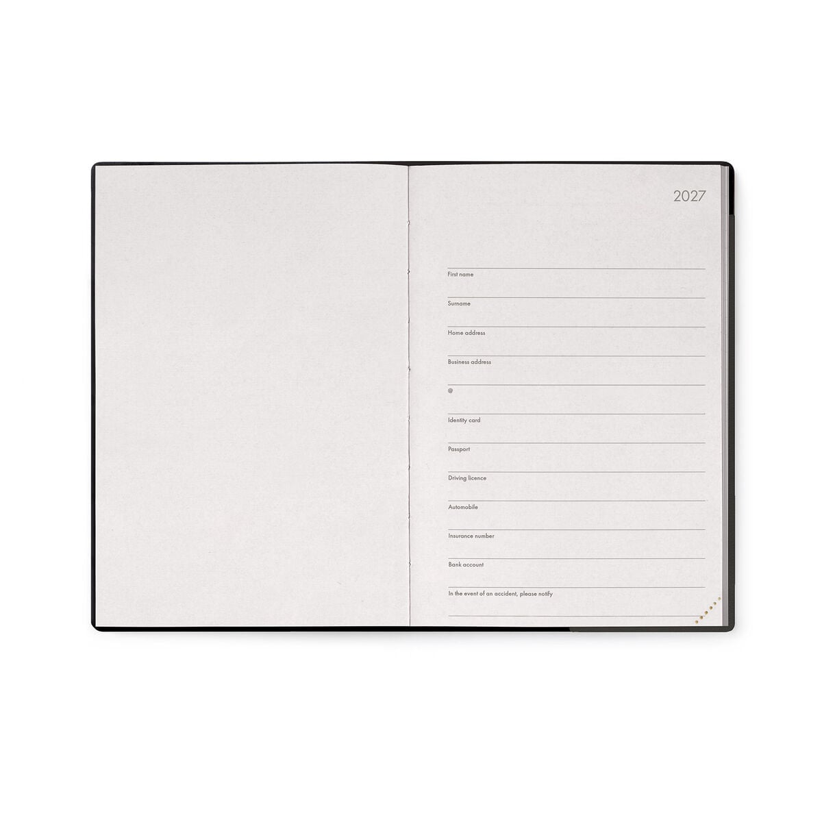 Legami - 12-Month Medium Weekly Günlük ile Defter 2027 - Black Suit